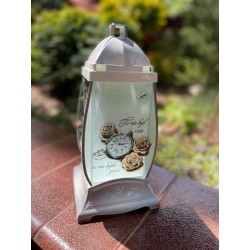 PROMO LAMPION/BARYŁKA/ZEGAR/BIAŁY-SREBRNY/6/GOLD