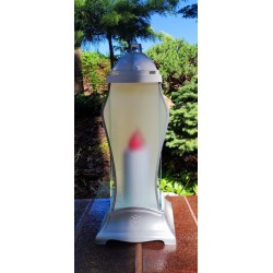 LAMPION/S-3/BIALE-SREBRNE/MLECZNA SZYBA/6